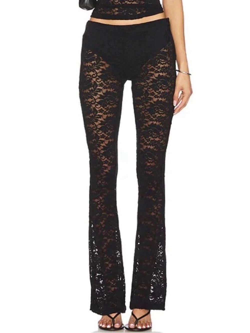 superdown Revolve Black Lace Flare Pants